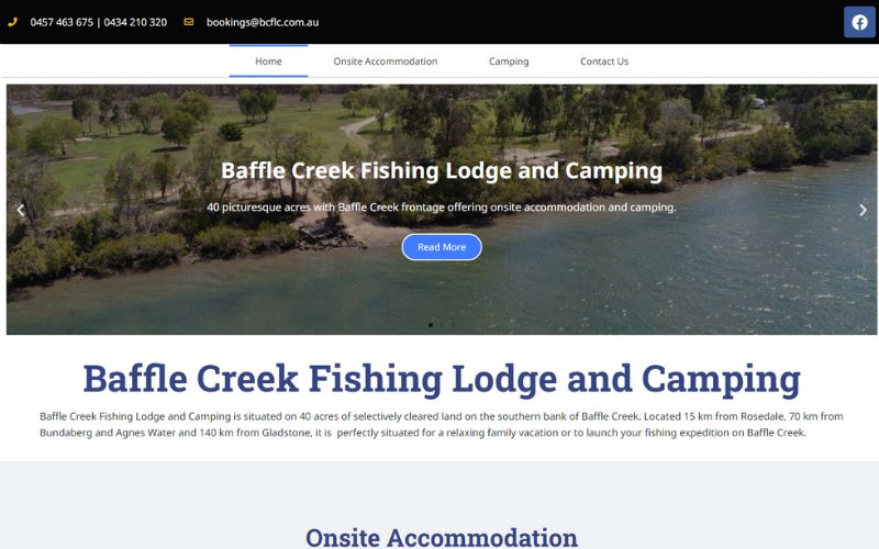 Baffle Creek Fishing Lodge and Camping Website