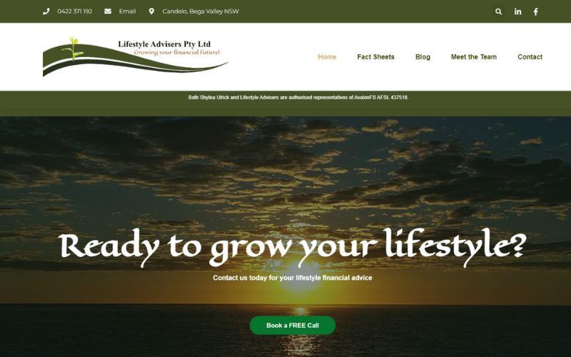 Lifestyle Advisers Pty Ltd website