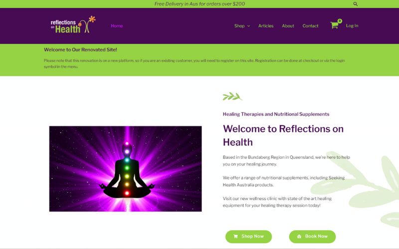 Reflections on Health website